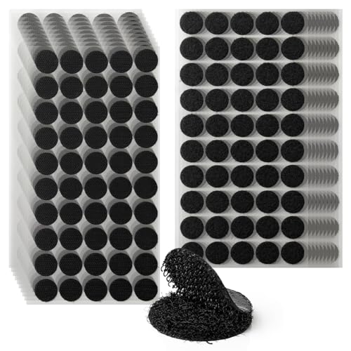 Image of 1000 Pcs (500 Pairs) 0.79inch Diameter Hook and Loop Fastener Self Adhesive Dots, Excellent Grip, Small Circle Dots Stickers Tapes,for Sewing, Crafting,DIY,Wall Adhesive Strips