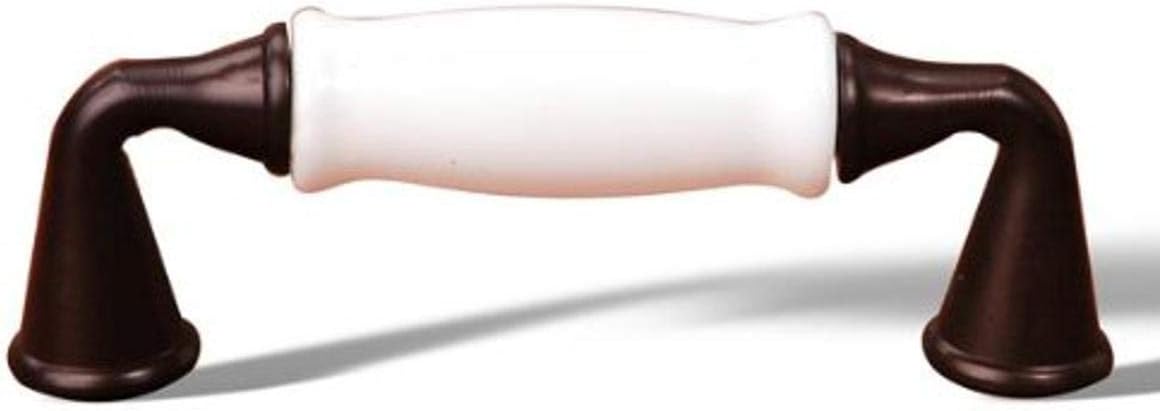 RK International RKI C Oil Rubbed Bronze & White R.K. International CP 11 RBW 3 Center Porcelain Middle Pull