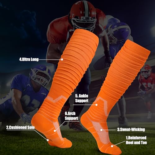 Valcatch Scrunch Football Socks Extra Long Padded Athletic Socks for Men & Women Knee High Stocking Soccer Baseball Socks3