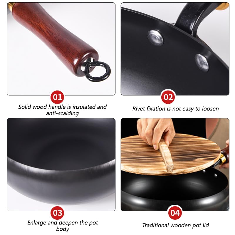 Sartén Wok de Hierro Carbono 10.2 pulgadas Sin Tapa miniatura 5