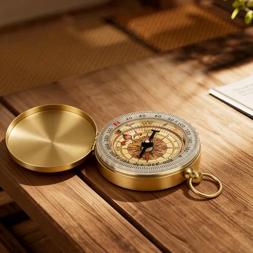 Brújula de supervivencia CllyCnny metálica mini portátil miniatura 5