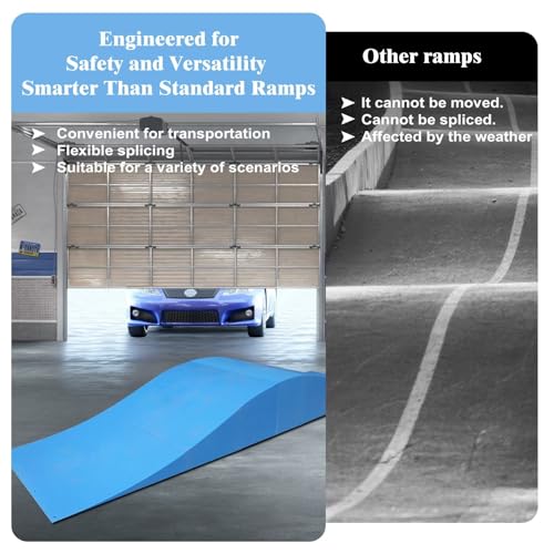 Skateboard Ramps for Kids, Modular Wave-Style Ramp, Long-Lasting ABS Plastic, Supports BMX, Bike, Scooter, Bike Jump Ramp for Kids Ages 6-12, Perfect for Skill Practice & Fun (Red)