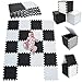 Produktbild MSHEN 18 Stück Puzzlematte | Kälteschutz,abwaschbar Kinderspielteppich Matte | puzzlematte Baby Trainingsmatte.Größe 1,62 Quadrat.Weiß-Schwarz-0104g18