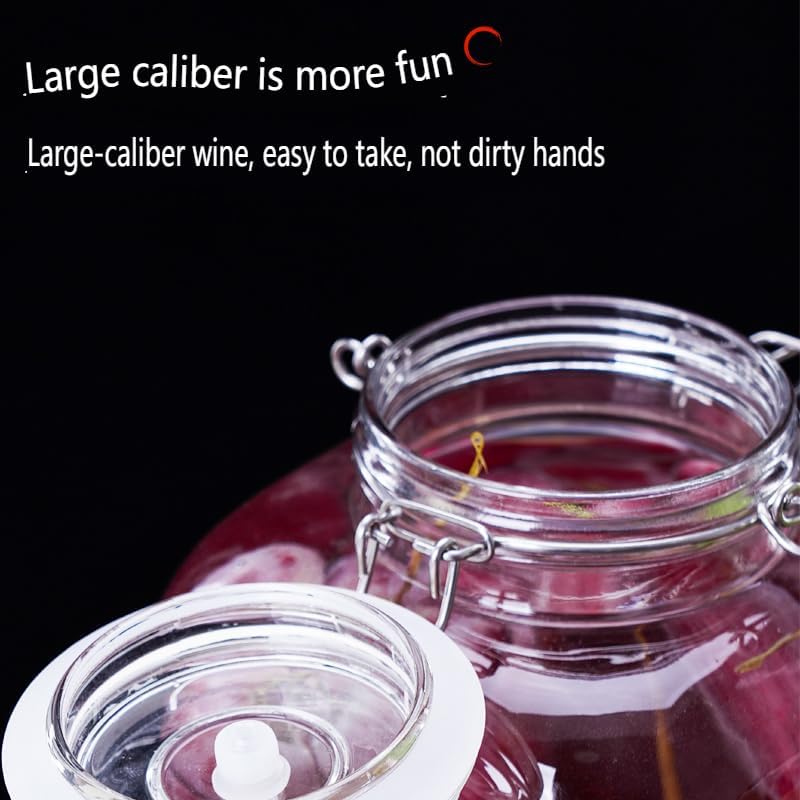 Wine glass bottle Empty bottle Sealed arbutus green plum brewing container Wine tank Wine barrel wine tank. (3kg water seal valve - square single)