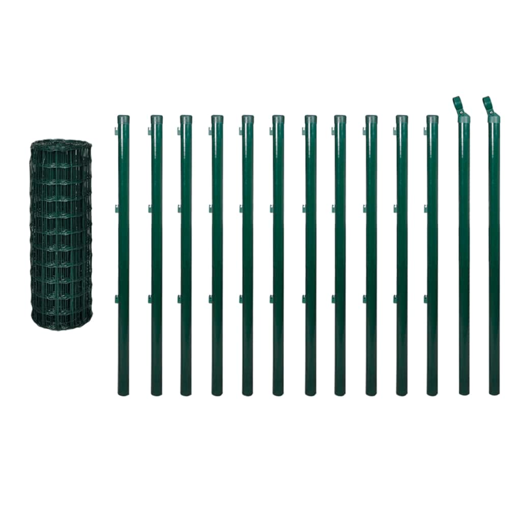 vidaXL Clôture euro Acier 25x0,8 m Vert