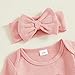 Lehoso Newborn Baby Girl Clothes Long Sleeve Crew Neck Letter Embroidery One Piece Romper Jumpsuit Infant Fall Winter Outfit (Dusty Pink, 6-12 Months)