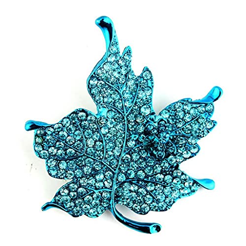 Bijoux de broche feuille d'érable strass pour vêtements femmes et badges