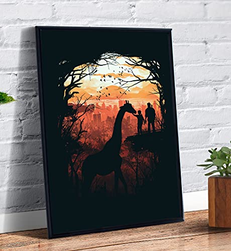 Quadro decorativo emoldurado A4 Sombras the Last Of Us Girafa Arte