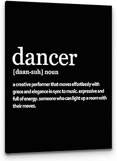 Dancer Definition Wall Art, Modern Minimalist Dance Quote Print Framed Canvas Painting Artwork For Home Bedroom Office Living Room Dance Studio Decor(11x14 Inch)