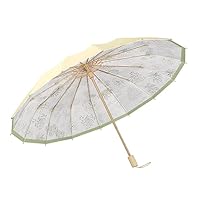 KCKEYS Artistic Floral Vintage French Mosson Style Umbrella, Spring Flower Blossom Umbrellas, UV Protection, Windproof Umbrellas for Rain (French Mosson)