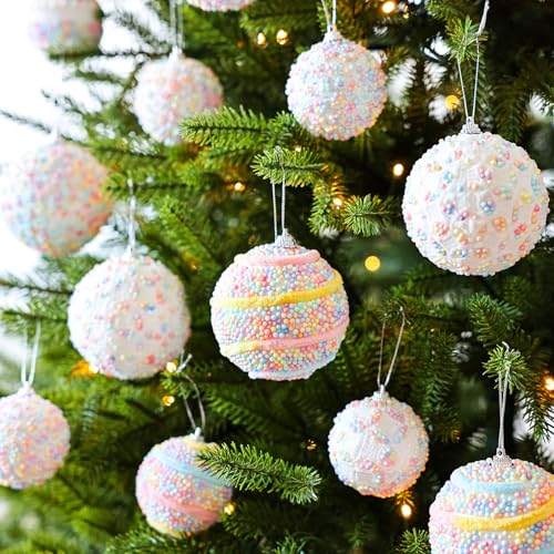 Décoration de sapin de Noël intérieur et extérieur avec boules en mousse légères
