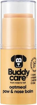 Buddycare Dog Paw & Nose Balm - Oatmeal | Protects & Repairs Dry, Cracked & Chapped Skin | Vegan & Cruelty-Free, Moisturises & Nourishes | Pocket Sized Grooming Accessory