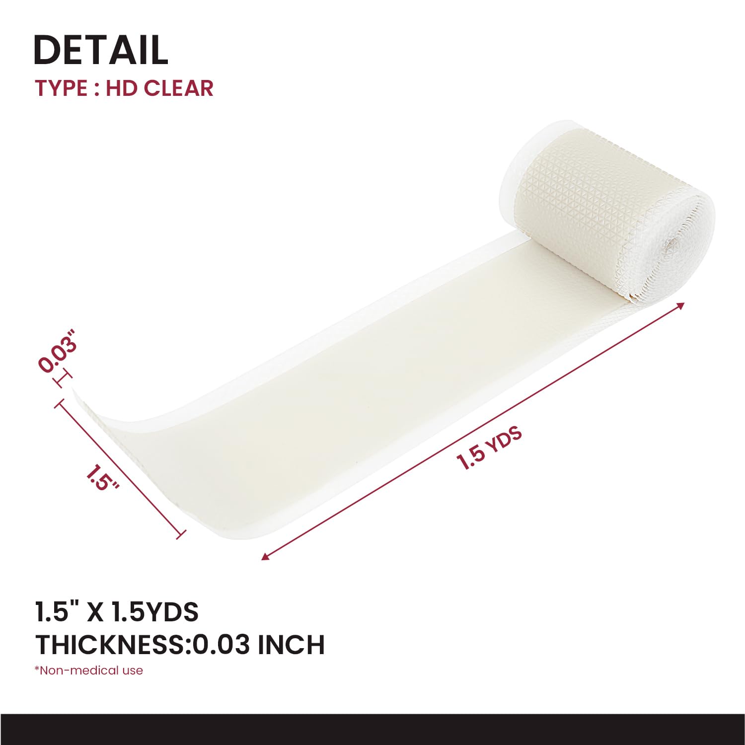 STUDIO LIMITED Lace Wig Grids and Knots Eraser Silicone Melting Tape, Bye Bye Lace Grid HD Natural Hide Cover Skinlike Durable Breathable Reusable Ultra-Thin Non-Slip Tape (Clear - 12 pakcs)