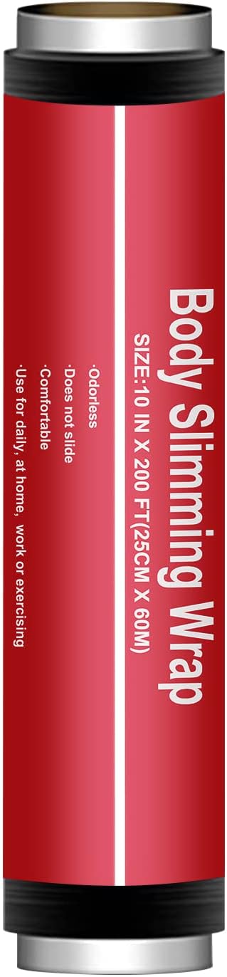 Magic Body Slimming Wrap | 200ft 60m Extra Long | Black Plastic Osmotic Wrap | Stomach Wrap | Sauna Sweat Detox Wrap for Waist | Leg| Arm | Back (10IN X 200FT 1ROLL PACK)