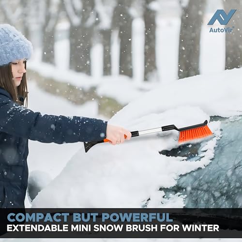 Image of Autovir Extendable Snow Brush & Ice Scraper for Windshield 26 inch Snow Brush | Brush with Ice Scraper | Extendable Snow Remover for Cars & SUVs | Snow Scraper for Car Windshield and Windows