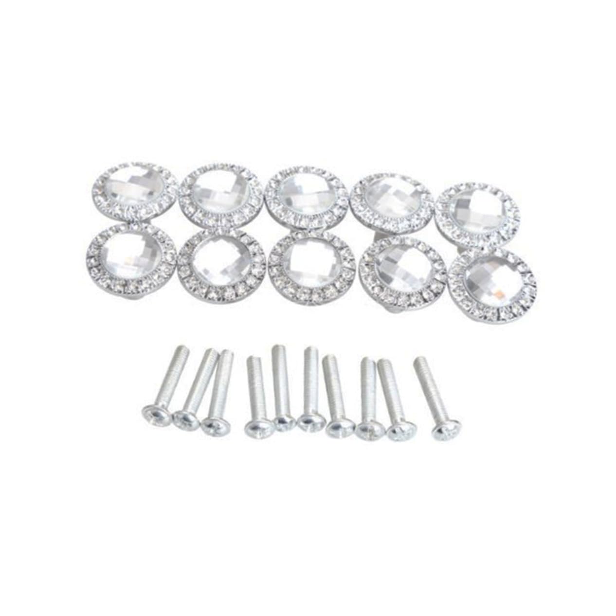 OSALADI 10 Stück 30mm Strass Schrankknöpfe aus Zinklegierung Silber