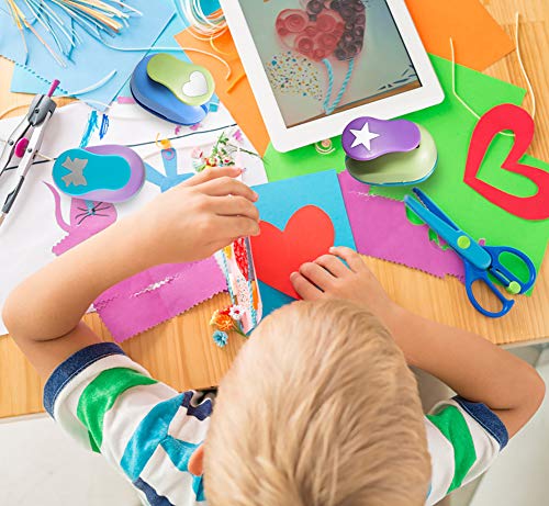 Sicohome Paper Punches, 1" Scrapbooking Supplies Hole Punch,Heart,Circle,Star,Scrapbook Punches,Paper Puncher For Scrapbooking,Crafting,Card Making,Kids Kindergarten Teacher Office Supplies #TOP2