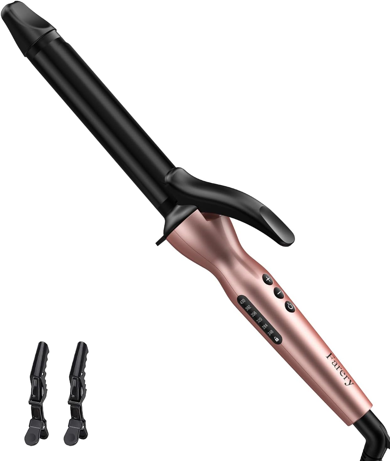 FARERY Curling iron 1 inch, Tourmaline Ceramic Curling Iron 1 Inch with Keratin&Argan oil