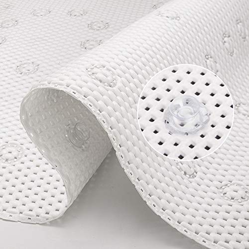 Badewannenmatte Badematte, Antirutschmatte Badewanne Duschmatte rutschfest Badewanneneinlage mit Saugnäpfen Maschinenwaschbar Extra Lang 91x43cm (Weiß) Cover