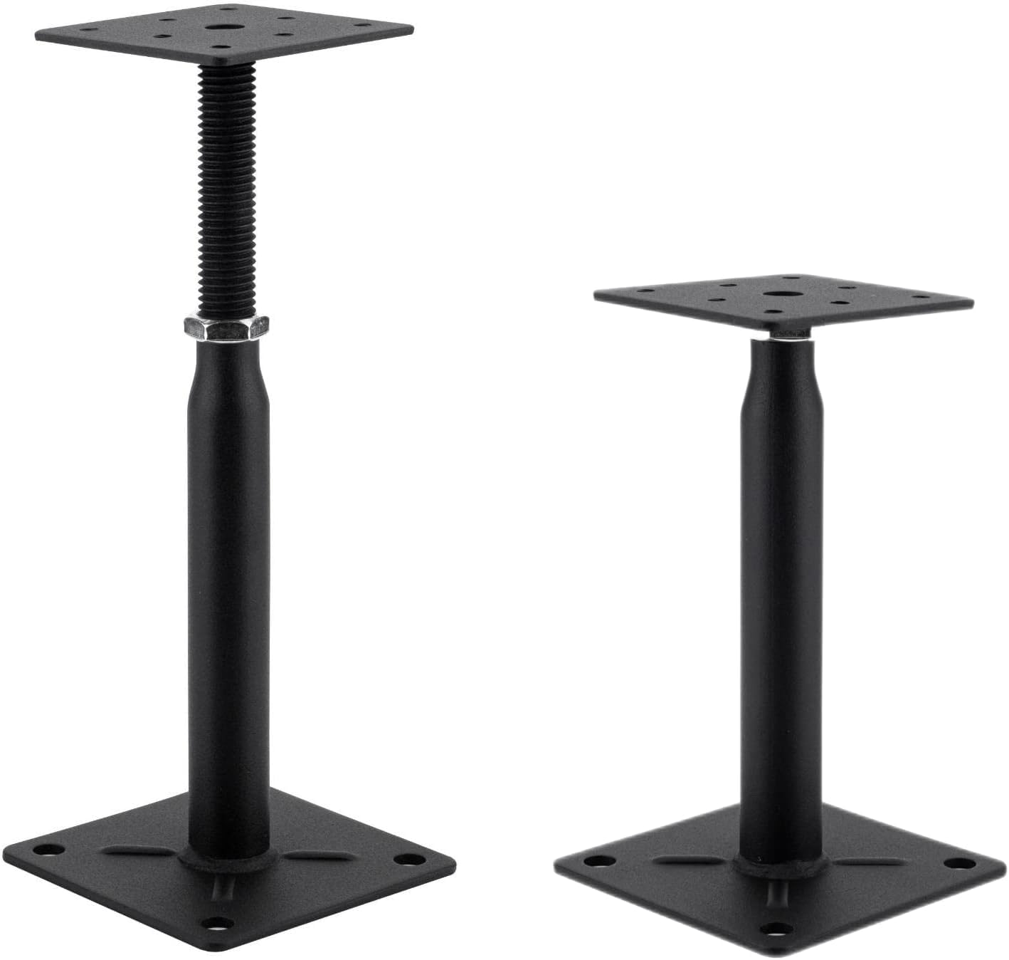 2 pieces height-adjustable post support, Adjustable range 17-25cm, Galvanized steel adjustable post anchor for fences, shelters, pergolas, carports, construction work