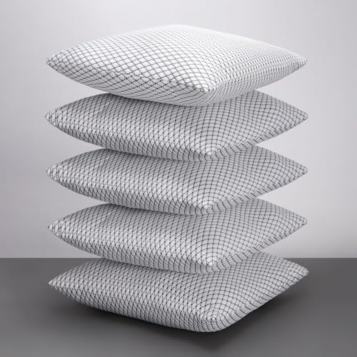 Image of LA VERNE Luxury Premium Cloth Microfibre Blown Technology Filled Cushion Filler Pack of 5 (16 inchX16 inch) (Silver)