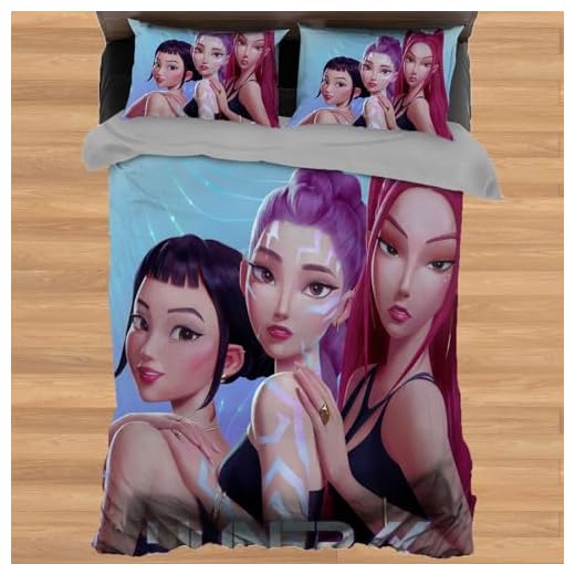 Huntrix Kpop Demon - Juego de ropa de cama de 135 x 200 cm, funda nórdica de 135 x 200 cm, con 2 fundas de almohada, decoración para dormitorio infantil, diseño de hija (Anime)
