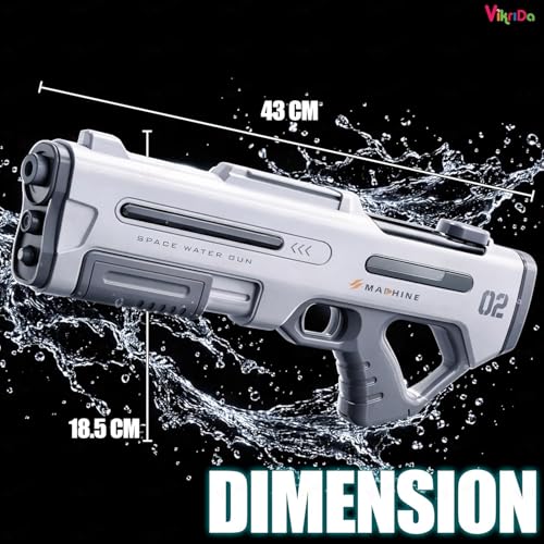 Image of VikriDa Electric Water Blaster with Dual Spray Head & Free Rechargeable Battery Automatic and Manual High Power Shooting Modes Outdoor Summer Toy for Pool,Beach & Backyard Water Fun - Multicolor