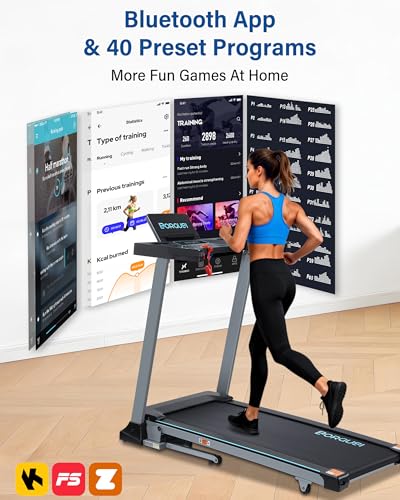Image of BORGUSI 47.3 inch Smart Treadmill with Auto Incline & Bluetooth App, 3.5 HP Walking Pad Treadmill for Home, 300 lbs Weight Capacity, 10 MPH Speed, 40 Preset Programs, LED Display