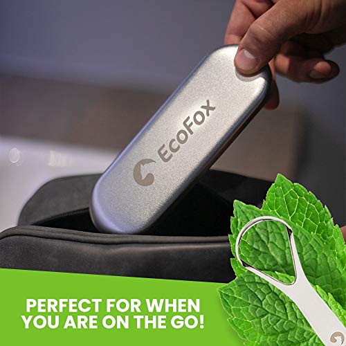 image for EcoFox Tongue Scraper (2 Pack with Case) | Reduce Bad Breath (Medical 