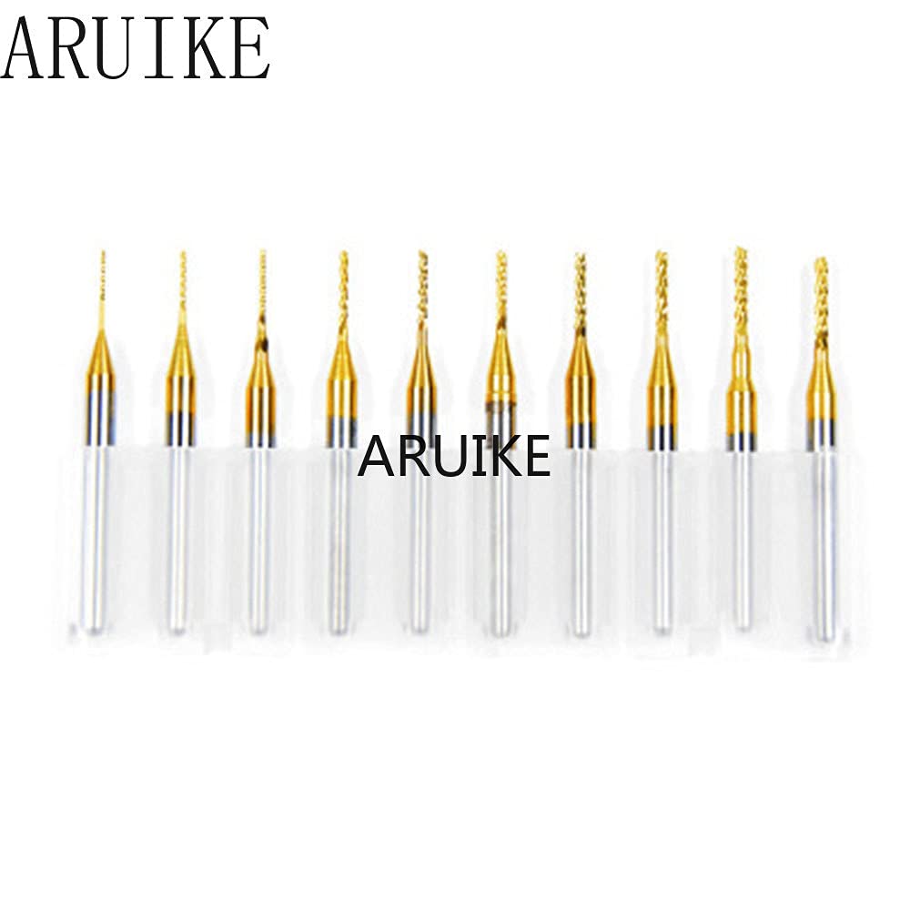 10pcs / lot Titanium Nitride Coated Carbide PCB CNC Drill Bits Router 1.0mm