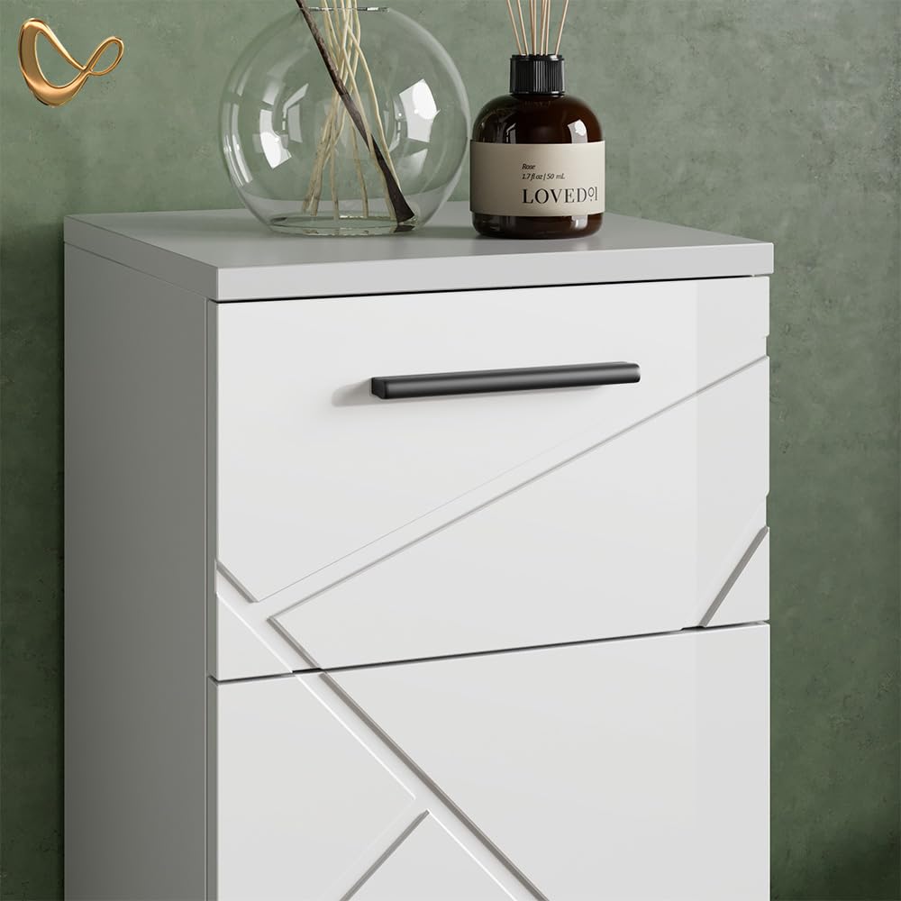 Livinity Armario de baño Mediano Ronco, Blanco Alto Brillo, 30 x 81 cm