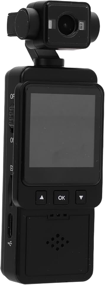 GOWENIC 1080p Mini Câmera Corporal, Câmera Corporal de Ação Vestível, de Vídeo Vestível Com Lente Rotativa de 360 Graus, Com Gravação de e Vídeo, Gravador