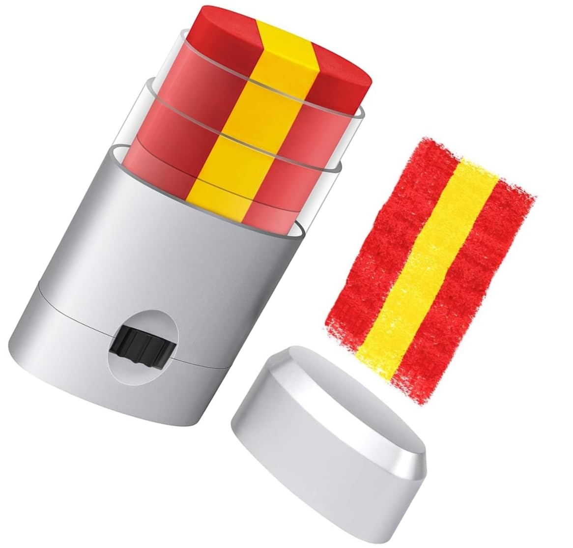 Pintacaras Bandera España Kit de Pintura Facial Rojo Amarillo 7,3 x 3,8 x 1,8 cm para Eventos Deportivos