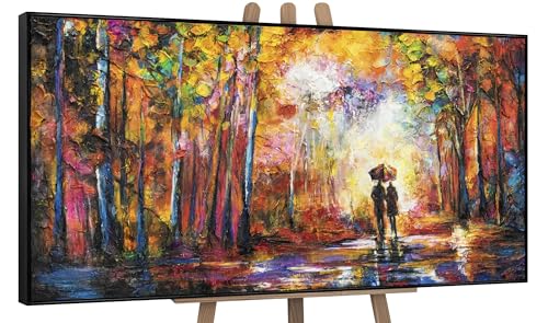 YS-Art XXL Abstrakt Acryl Gemälde auf Leinwand mit Rahmen Romance...