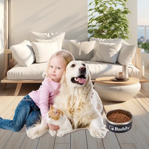 Individuelle Hundenäpfe mit Namen, personalisierbar, lasergraviert, rutschfestes, doppellagiges Design, 304 Edelstahl, Katzen- und Hunde-Futternapf für Haustiere, Geschenke
