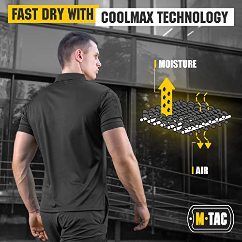 M-Tac Tactical Breathable Polo Shirt - Military Quick Dry Coolmax Short Sleeve T-Shirt for Men - Image 4