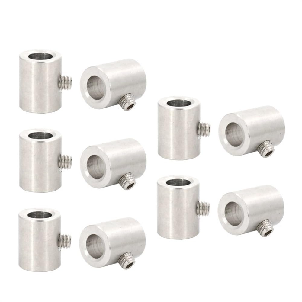 Morsetti per Fune 10 pz Vite Morsetto 304 Filo di Acciaio Inox Corda Clip con Esagonale Grani Vite Bulloni Fibbia for 2 3 4 5 6 8 10 12mm Filo di Acciaio Morsetti per I Cavi(for 8mm Wire)