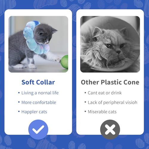 Image of Dog Cat Surgical Recovery Cone Dog Protective Collar, Pet Recovery E-Collar Soft Neck Cone to Stop Licking Wound for Cats & Kittens Small Dog After Surgery