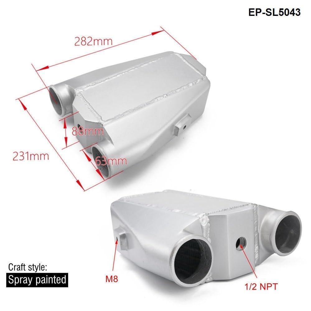 Intercooler Mocowanie z przodu 9,5" X 11" X 3,5" Wlot/wylot: 2,5" EP-SL5043