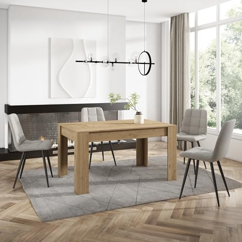 Table à manger rectangulaire Skraut Home style moderne chêne 140cm - 3