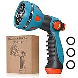Garden Hose Nozzle - 10 Adjustable Patterns Metal High Pressure Hose Nozzle, Garden Hose Spray Nozzle with Thumb Control Design, Hose Sprayer for Garden & Lawns Watering, Cleaning, Pets & Car Washing