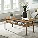 Furnitela Wood Coffee Table - 47 inch Wooden Modern Center Table, 3 in 1 Coffee Tables for Living Room with Storage