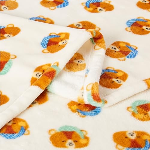 Image of Amazon Basics Kids Fleece Blanket, Ultra-Soft Lightweight Throw for Children, Premium for Warmth, 50 x 60 Inches, Woodland Bears