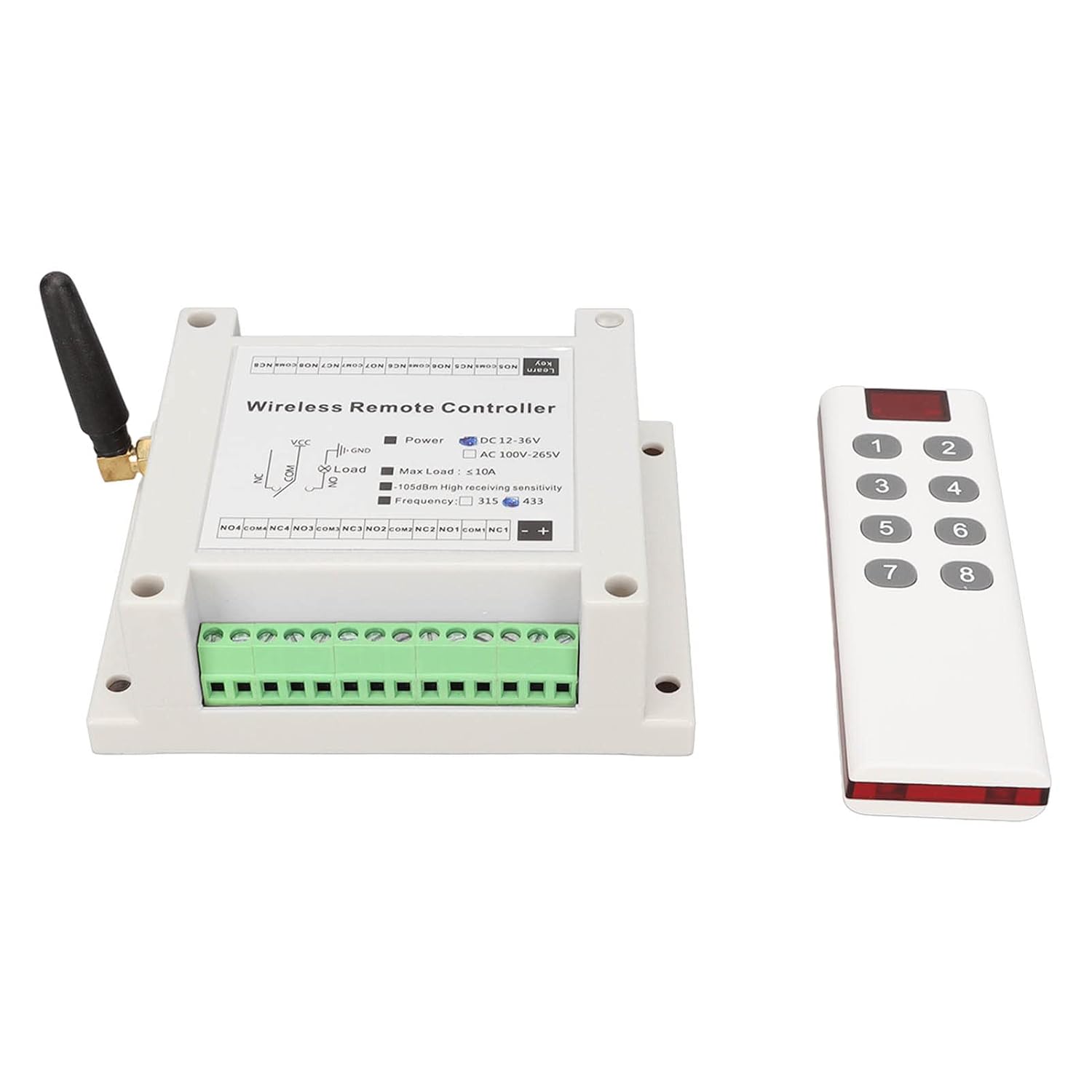 0A DC 12V 36V Relay Secure Remote Control Switch Relay Module for Motor Light Gate Door DIY Controller 433mhz 8 Channel Remote Control Relay Switch