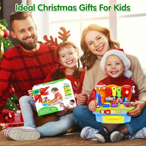 image for ORWINE Toys for 1 Year Old Boy, Musical Toddler Tool Bench, Montessori