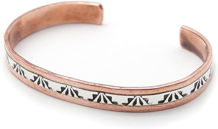 ナバホ族 Wylie Secatero バングル INDIAN JEWELRY インディアンジュエリー】Navajo copper×silver
