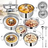 Bateria de Cocina Acero Inoxidable, Juego de Ollas y Sartenes Antiadherentes con Ollas y Espátulas Reforzadas, Apta para...