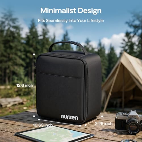 Image of Aurzen Projector Carrying Case, Portable Projector Bag with Adjustable Fastener Dividers & Securing Strap, Compatible with D1R Cube / D1R / D1 / Boom mini /Boom air / D1 air / D1R air Projectors
