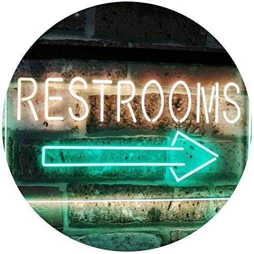 ADVPRO Restroom Arrow Point to Right Toilet Dual Color LED Neon Sign Green & Yellow 400 x 300mm st6s43-m2049-gy โ image 1