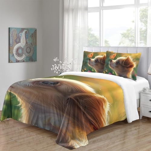 Housse de couette chien 3d microfibre infroissable et fermeture rapide